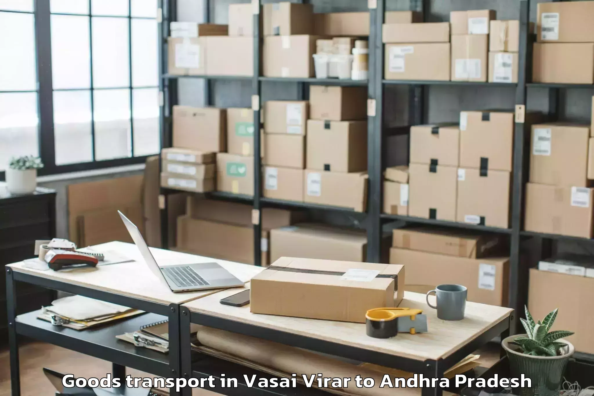 Book Your Vasai Virar to Vajrapukothuru Goods Transport Today